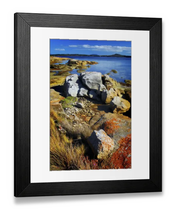 Framed Print : Coastline near Lady Barron, a small fishing village at the southern end of Flinders Island, Bass Strait, Tasmania Framed Print : Coastline near Lady Barron, a small fishing village at the southern end of Flinders Island, Bass Strait, Tasmania