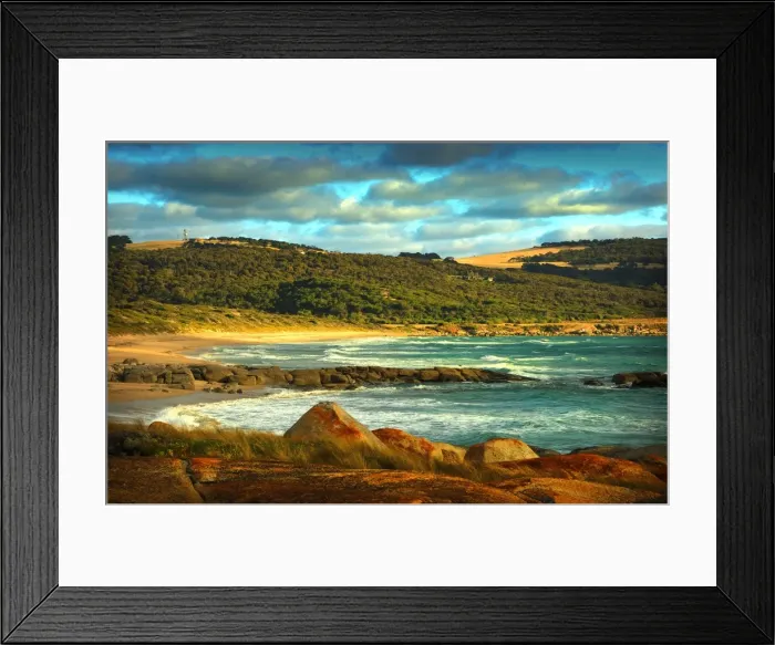 Framed Print : Emita Beach near Marshall Bay, West coastline of Flinders Island, Bass Strait, Tasmania Framed Print : Emita Beach near Marshall Bay, West coastline of Flinders Island, Bass Strait, Tasmania