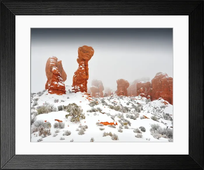 Framed Print : Arches National Park in Utah, South-western United States, with a mantle of rare winter snow Framed Print : Arches National Park in Utah, South-western United States, with a mantle of rare winter snow