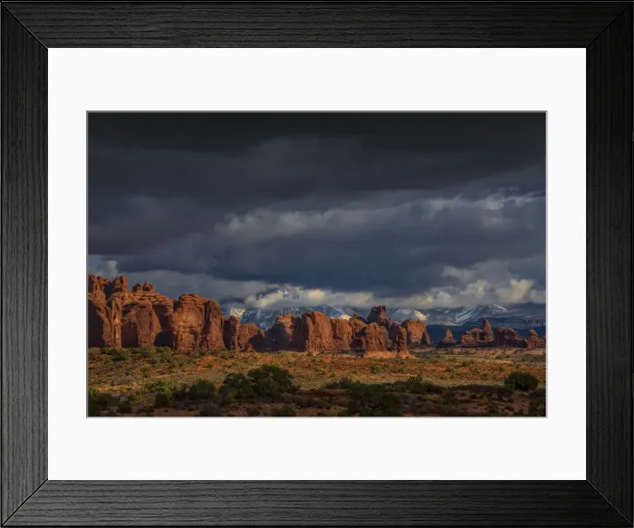 Framed Print : A view of Arches National Park, which is situated in the South-western region of the United States, in the state of Utah