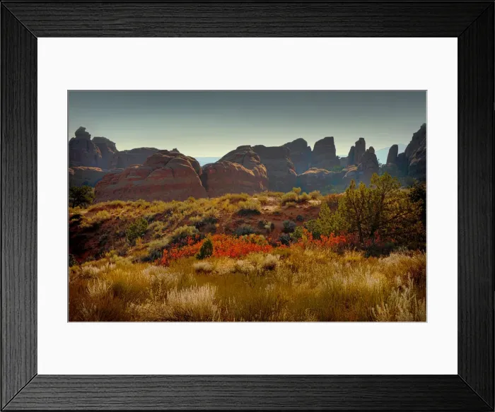 Framed Print : A view of Arches National Park, which is situated in the South-western region of the United States, in the state of Utah