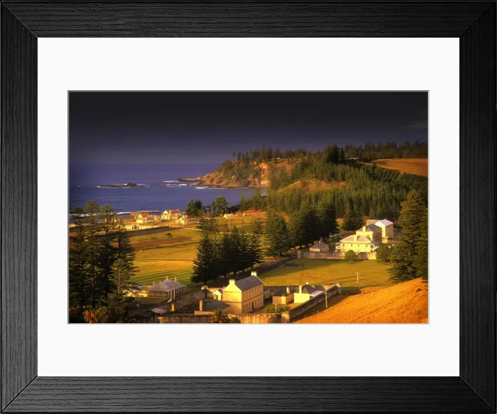 Framed Print : Kingston, Norfolk Island, is a very historic Georgian village and fully restored colonial outpost of the British Empire during the convict transportation era. Built by convicts under cruel supervision, now a peaceful world heritage listed area Framed Print : Kingston, Norfolk Island, is a very historic Georgian village and fully restored colonial outpost of the British Empire during the convict transportation era. Built by convicts under cruel supervision, now a peaceful world heritage listed area