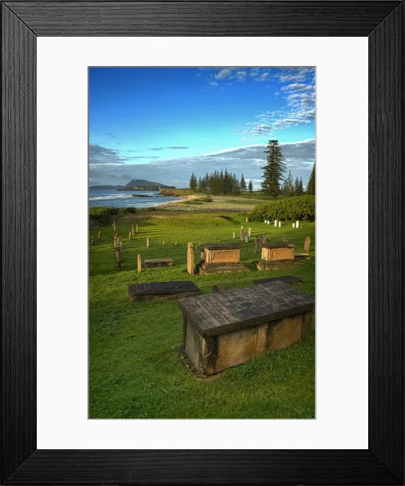 Framed Print : Kingston Cemetery, Norfolk Island