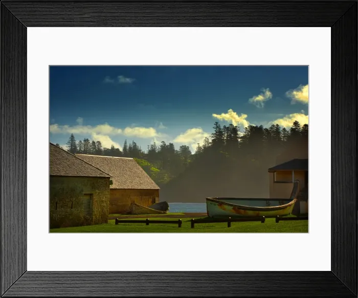Framed Print : Kingston, Norfolk Island, is a very historic Georgian village and fully restored colonial outpost of the British Empire during the convict transportation era. Built by convicts under cruel supervision, now a peaceful world heritage listed area