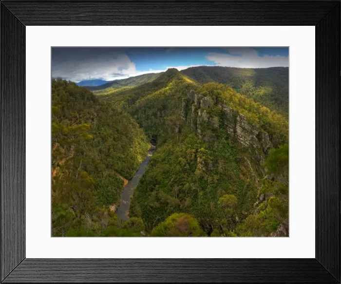 Framed Print : A view to the Alum cliffs near mole Creek in central Tasmania Framed Print : A view to the Alum cliffs near mole Creek in central Tasmania
