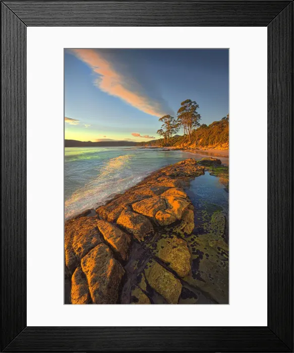 Framed Print : Views along the pristine coastline of Adventure bay, South Bruny Island, Tasmania Framed Print : Views along the pristine coastline of Adventure bay, South Bruny Island, Tasmania