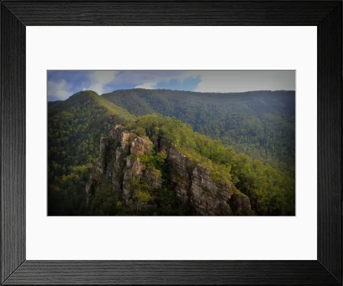 Framed Print : A view to the Alum cliffs near mole Creek in central Tasmania Framed Print : A view to the Alum cliffs near mole Creek in central Tasmania