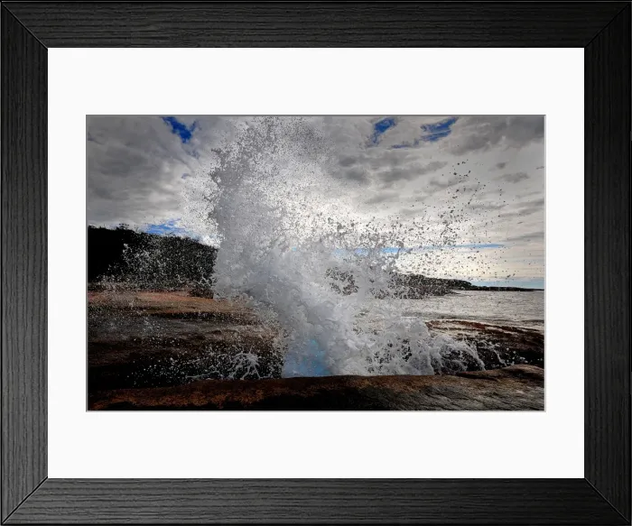 Framed Print : The blowhole at Bicheno, situated on the south East coastline of Tasmania