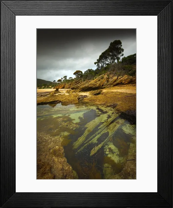 Framed Print : Cave beach, a remote and unusual part of the Western coastline of flinders Island, Bass Strait, Tasmania Framed Print : Cave beach, a remote and unusual part of the Western coastline of flinders Island, Bass Strait, Tasmania