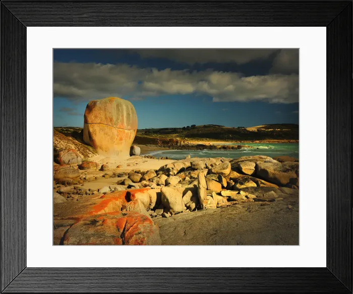 Framed Print : Castle Rock and the colourful coastline at Marshall bay, Flinders Island, Bass Strait, Tasmania Framed Print : Castle Rock and the colourful coastline at Marshall bay, Flinders Island, Bass Strait, Tasmania