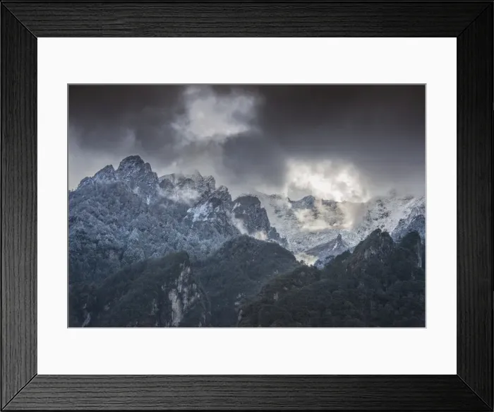 Framed Print : Mountains in the rugged and remote Gasa region of Northern Bhutan