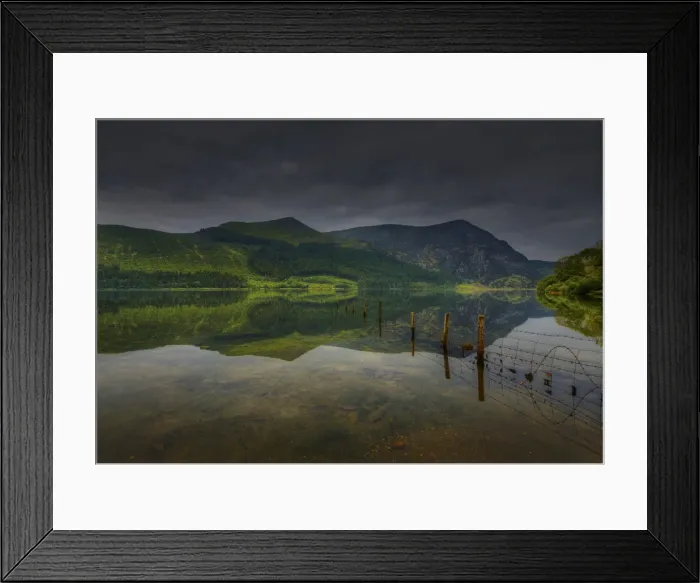 Framed Print : Reflections at Llyn Cwellyn in the Snowdonia National Park, northern Wales, United Kingdom Framed Print : Reflections at Llyn Cwellyn in the Snowdonia National Park, northern Wales, United Kingdom