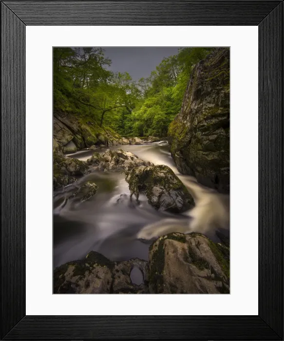 Framed Print : Betws-y-coed fairy glen with wonderful cascading waterfalls, rapids and fern grottos in northern Wales, United Kingdom Framed Print : Betws-y-coed fairy glen with wonderful cascading waterfalls, rapids and fern grottos in northern Wales, United Kingdom