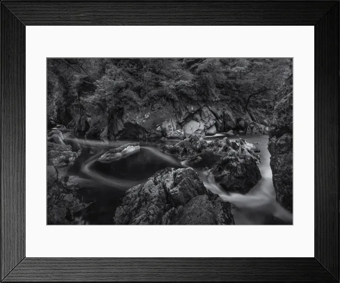 Framed Print : Betws-y-coed fairy glen with wonderful cascading waterfalls, rapids and fern grottos in northern Wales, United Kingdom