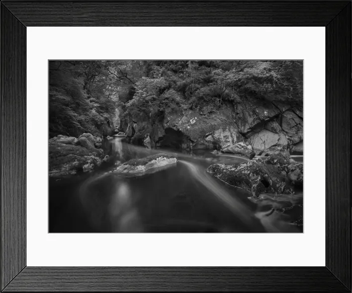 Framed Print : Betws-y-coed fairy glen with wonderful cascading waterfalls, rapids and fern grottos in northern Wales, United Kingdom