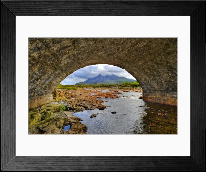 Framed Print : view to the Cuillins, a dramatic mountain range on the Isle of Skye, Inner Hebrides, Scotland