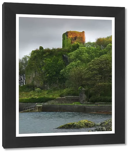 Ruins of Dunollie Castle from Oban Bay, Scotland