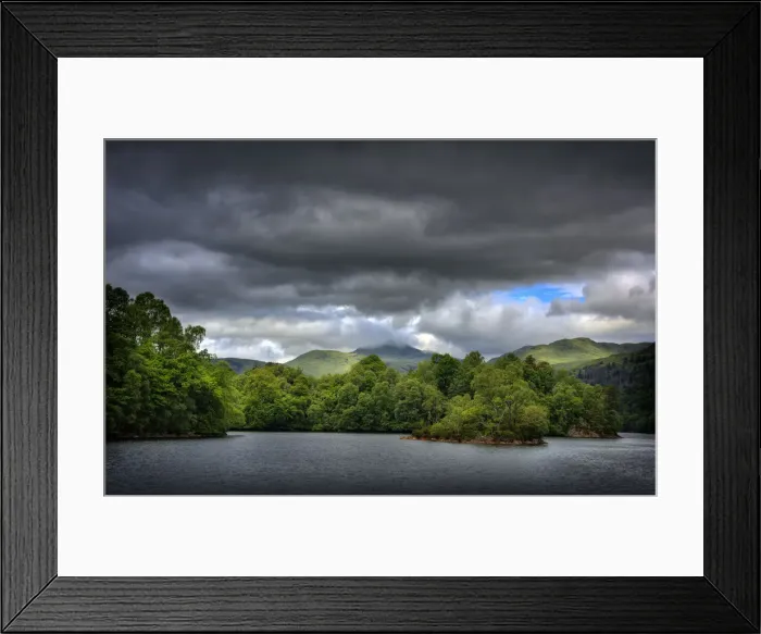 Framed Print : Dappled light over Loch Katrine, in the Trossachs, Scotland