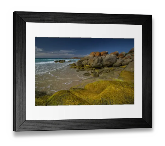 Framed Print : Disappointment Bay on the northern end of King Island, bass Strait, Tasmania Framed Print : Disappointment Bay on the northern end of King Island, bass Strait, Tasmania
