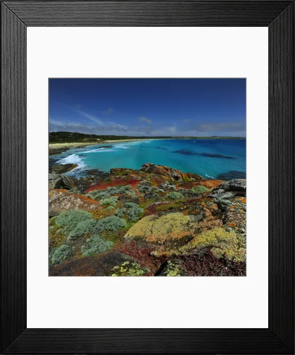 Framed Print : Disappointment Bay on the northern end of King Island, bass Strait, Tasmania