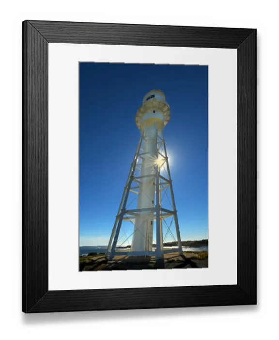 Framed Print : The Currie Lighthouse on King Island Tasmania, sent out from England and built in pieces from iron and steel