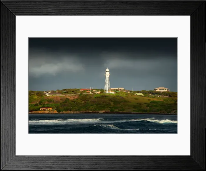 Framed Print : A view to the Currie Lighthouse on King Island Tasmania