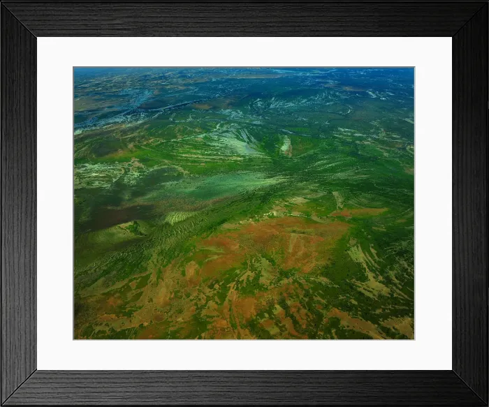 Framed Print : An Aerial view of the Australian outback in flood, showing the vibrant colours of the Landscape Framed Print : An Aerial view of the Australian outback in flood, showing the vibrant colours of the Landscape
