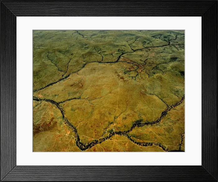 Framed Print : An Aerial view of the Australian outback in flood, showing the vibrant colours of the Landscape Framed Print : An Aerial view of the Australian outback in flood, showing the vibrant colours of the Landscape