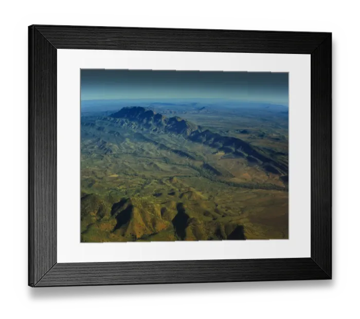 Framed Print : An Aerial view of the Australian outback in the Flinders Ranges, showing the vibrant colours of the Landscape Framed Print : An Aerial view of the Australian outback in the Flinders Ranges, showing the vibrant colours of the Landscape