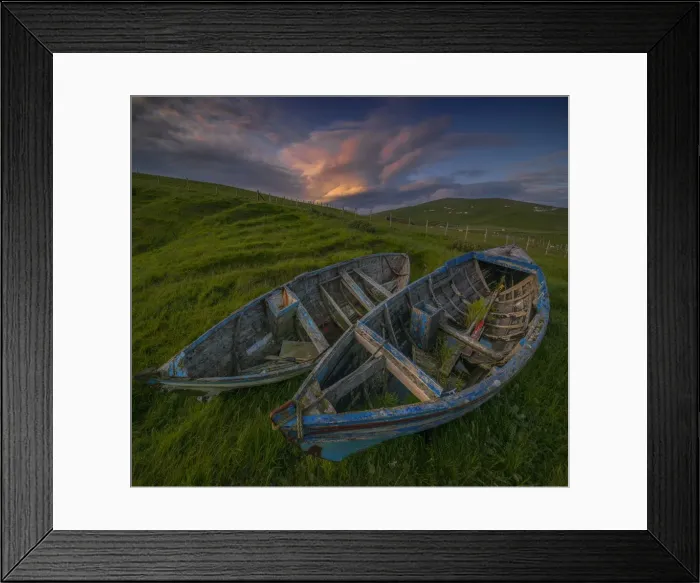 Framed Print : Derelict fishing boats, Spiggi, Shetland Islands Scotland Framed Print : Derelict fishing boats, Spiggi, Shetland Islands Scotland