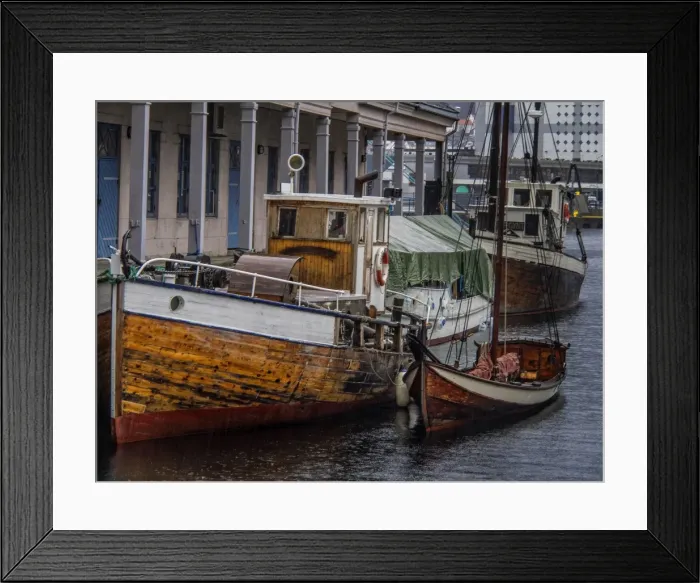 Framed Print : Bergen Harbour scene