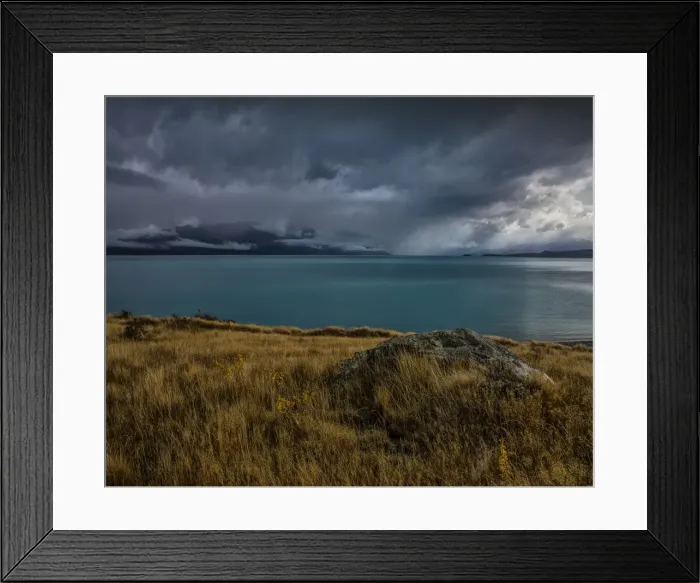 Framed Print : Approaching storm at Lake Putaki Framed Print : Approaching storm at Lake Putaki