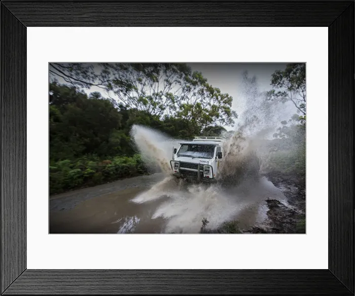 Framed Print : Travelling by 4WD on king Island