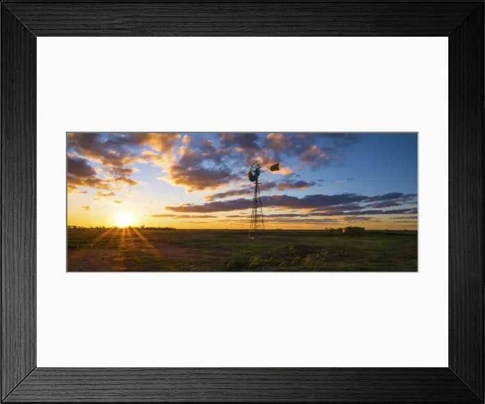 Framed Print : Dusk at a windmill