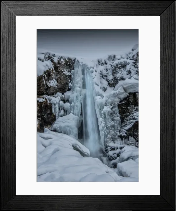 Framed Print : Iced Waterfall Pingvellir