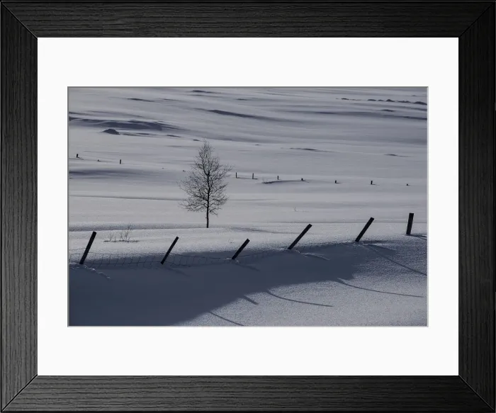 Framed Print : Winter fields near Godafoss