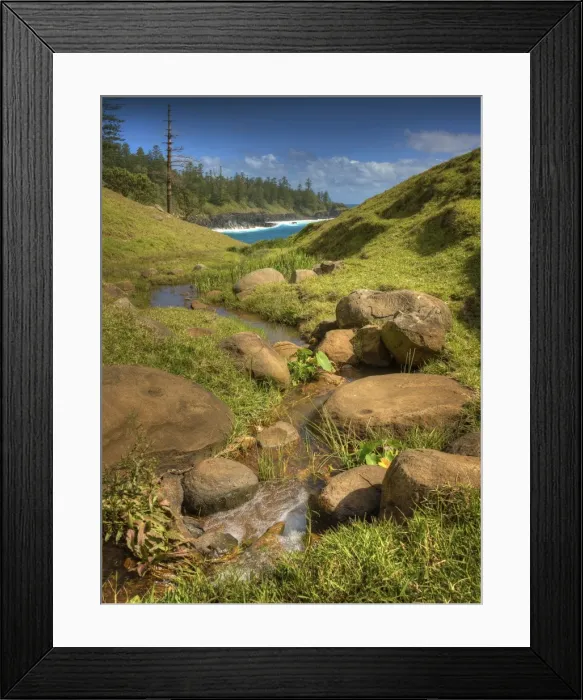 Framed Print : Headstone point view