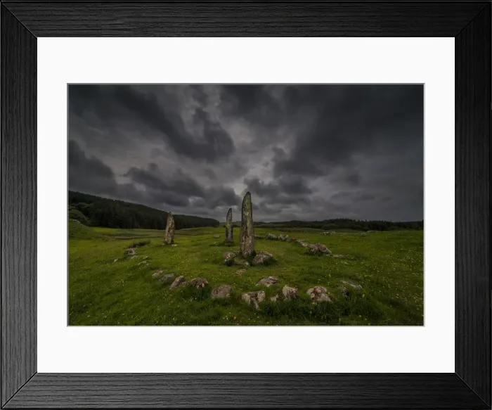 Framed Print : Standing stones at Glengorm