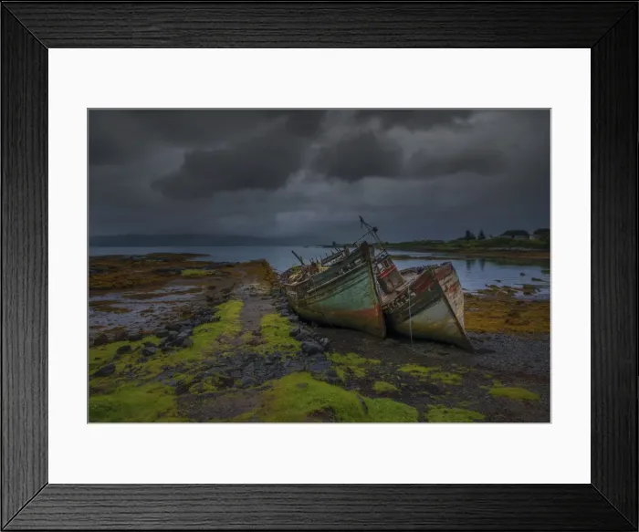 Framed Print : Derelict boats