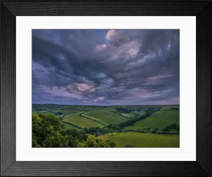 Framed Print : Dawn skies Combe Martin