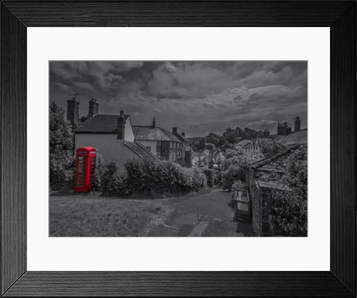 Framed Print : British Phone booth Dunster Framed Print : British Phone booth Dunster