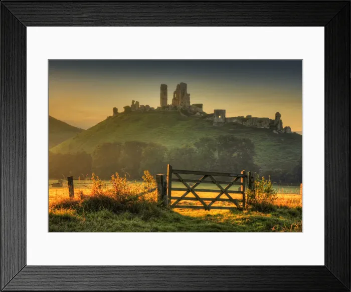 Framed Print : Corfe sunrise
