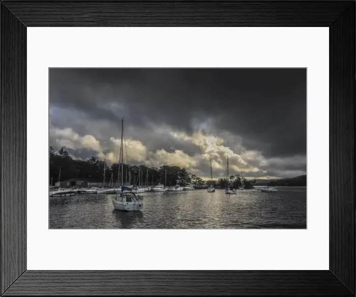 Framed Print : Stormy weather on Lake Windemere