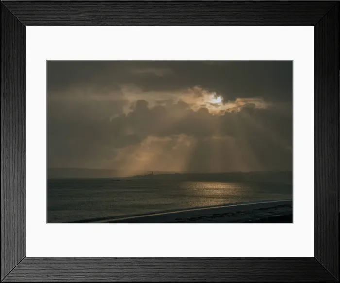 Framed Print : Crepuscular Light Penzance