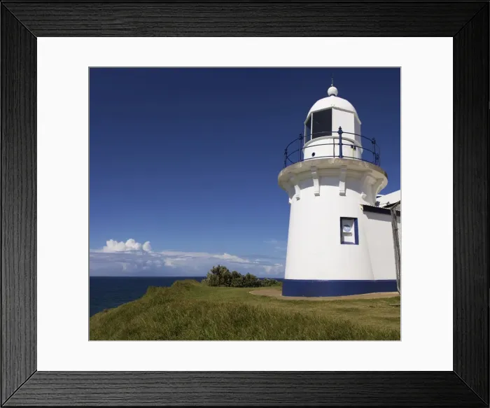 Framed Print : Australia, New South Wales, Port Macquarie, White lighthouse Framed Print : Australia, New South Wales, Port Macquarie, White lighthouse