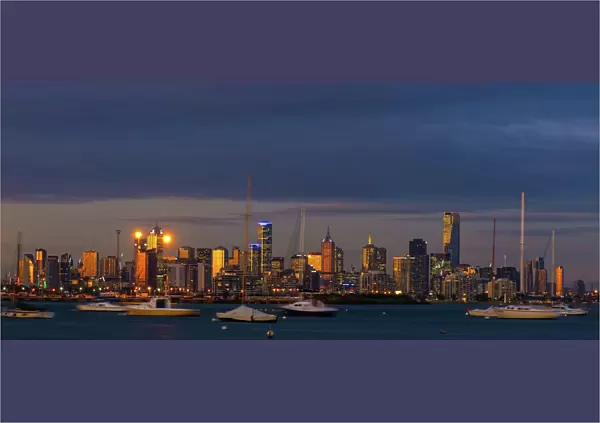 Melbourne City Sunset from Williamstown