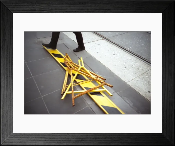 Framed Print : Barrier on footpath