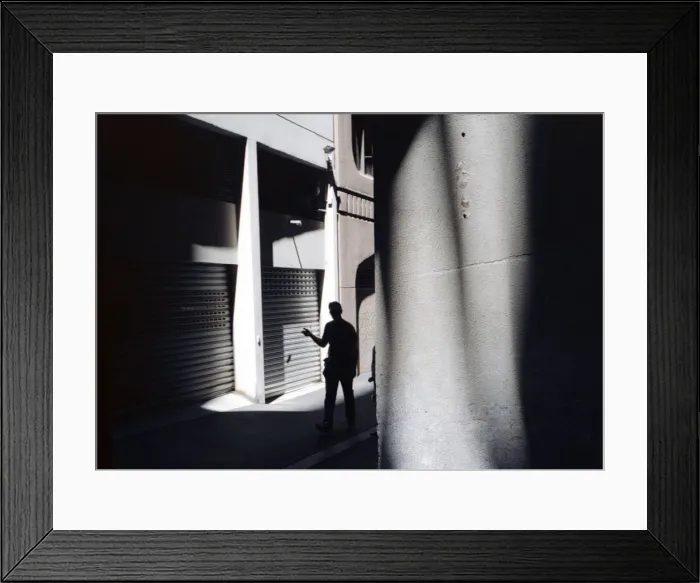 Framed Print : Man in alley