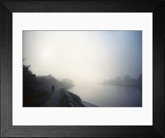 Framed Print : Walker in fog Framed Print : Walker in fog