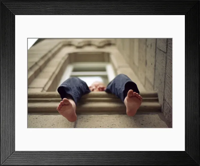 Framed Print : child sitting in window Framed Print : child sitting in window